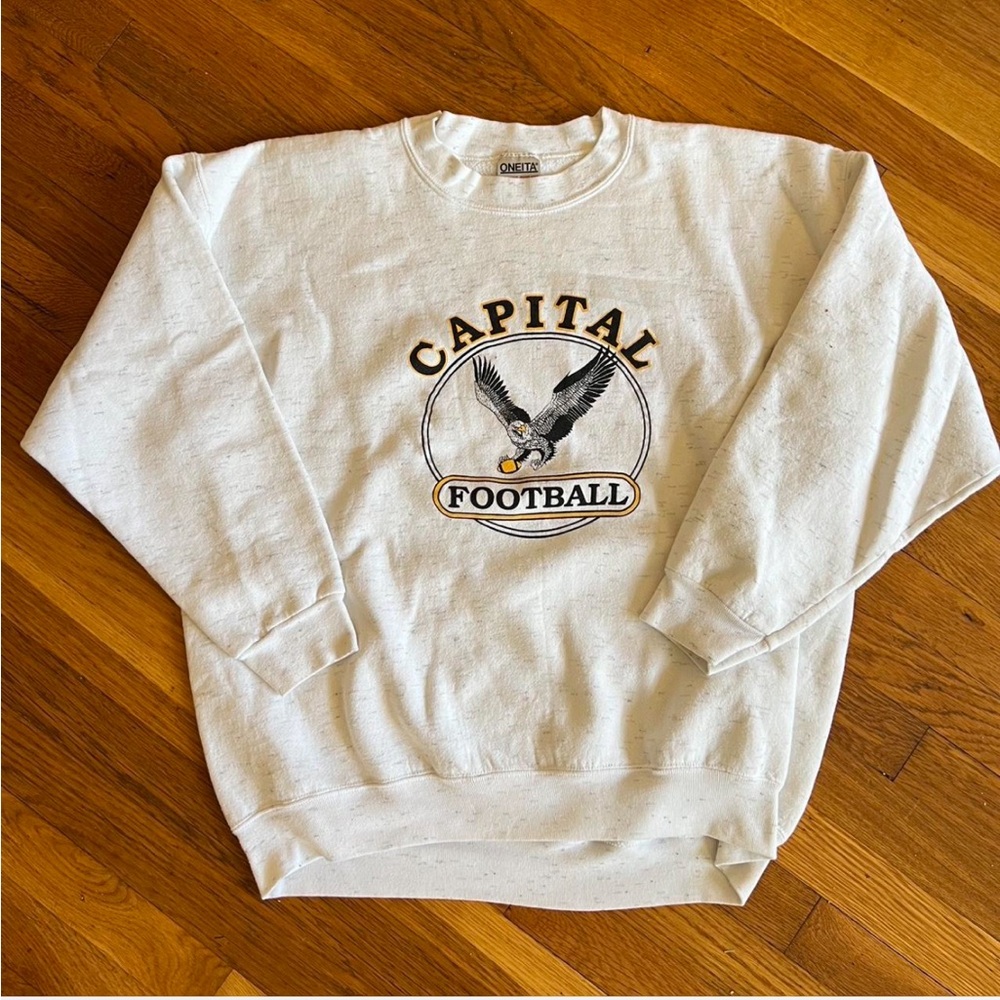 Vintage football crewneck sweater, made in USA
